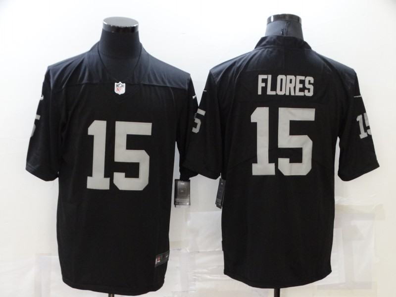 NFL Oakland raiders #15 Flores Black Vapor Limited Jersey