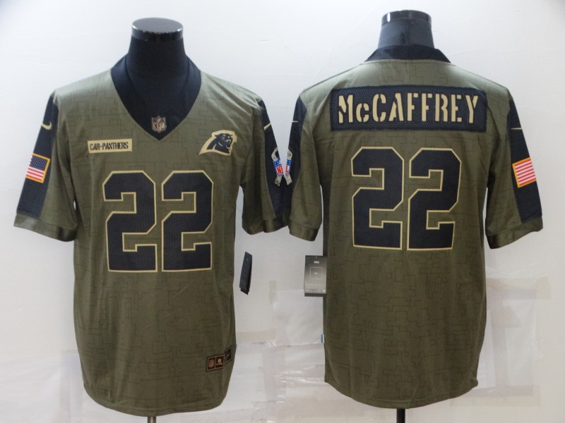 NFL Carolina Panthers #22 McCaffrey Salute to Service Jersey