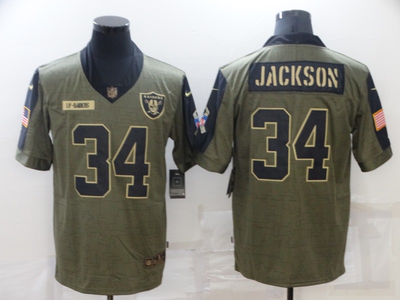 NFL Oakland Raiders #34 Jackson Salute to Service Jersey