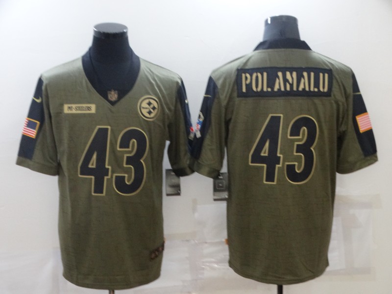 NFL Pittsburgh Steelers #43 Polamalu Salute to Service Jersey