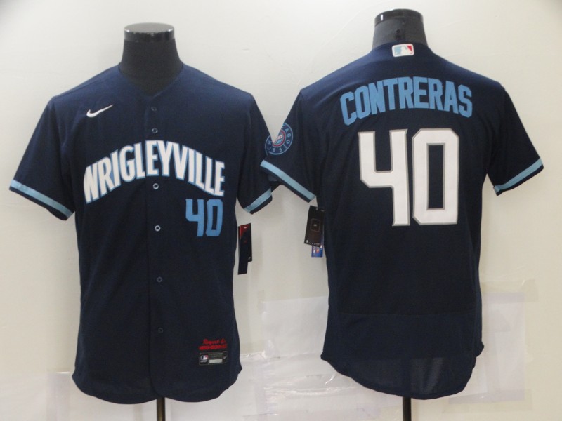 MLB Chicago Cubs #40 Contreras Blue Elite Jersey
