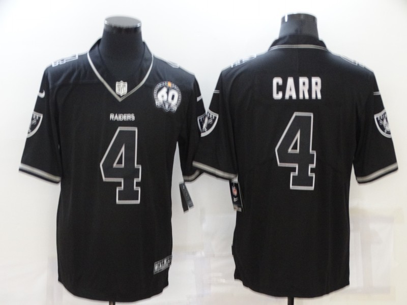 NFL Oakland raiders #4 Carr Black Shadow Limited Jersey
