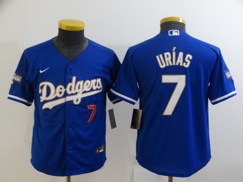 MLB Los Angeles Dodgers #7 Urias Blue kids Jersey