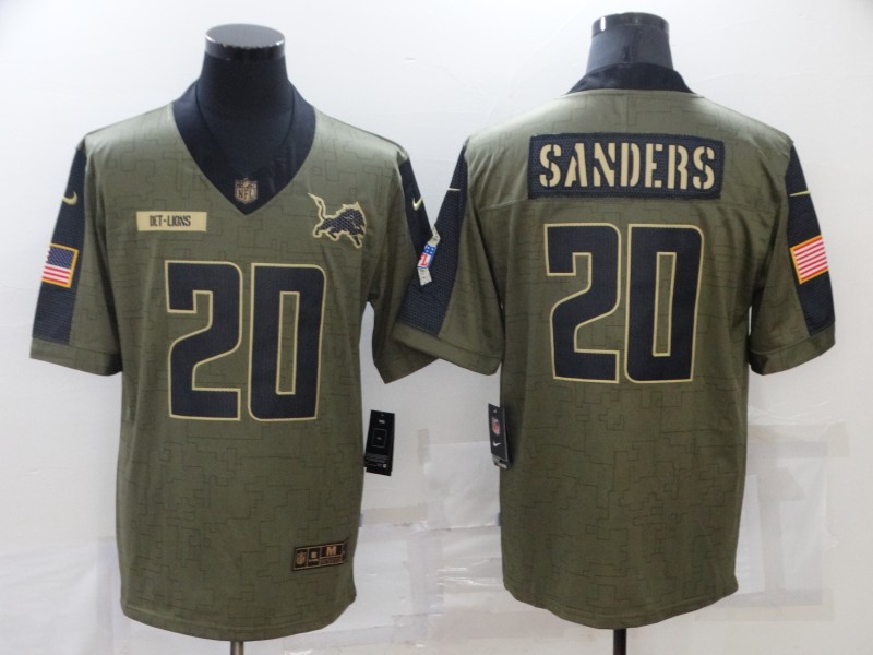 NFL Detriot Lions #20 Sanders Salute to Service Jersey