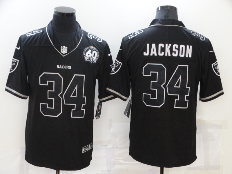 NFL Oakland raiders #34 Jackson Black Shadow Limited Jersey