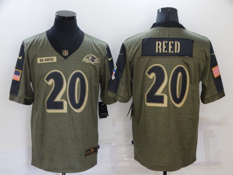 NFL Baltimore Ravens #20 Reed Salute to Service Jersey  