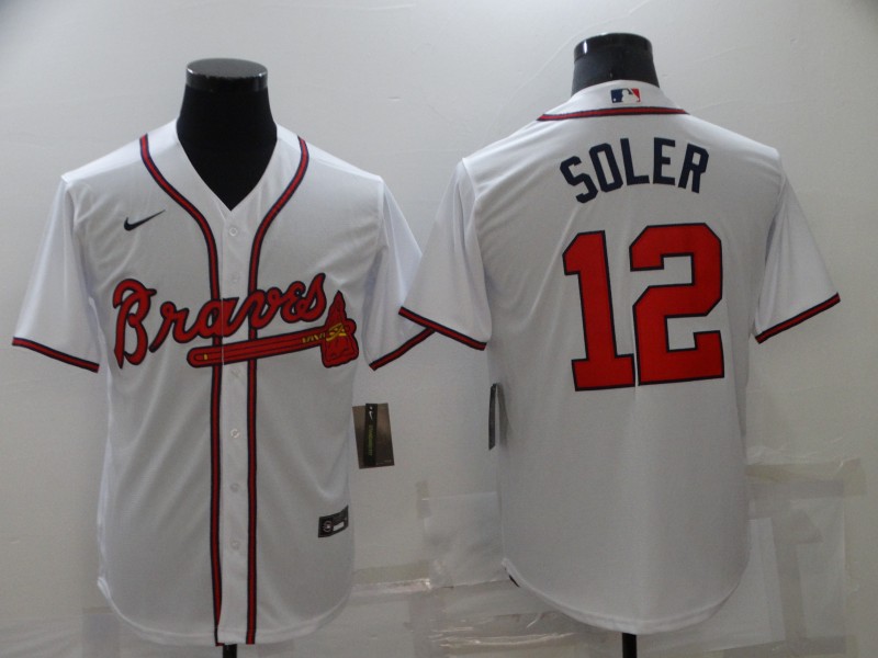 MLB Atlanta Braves #12 Soler White Game Jersey