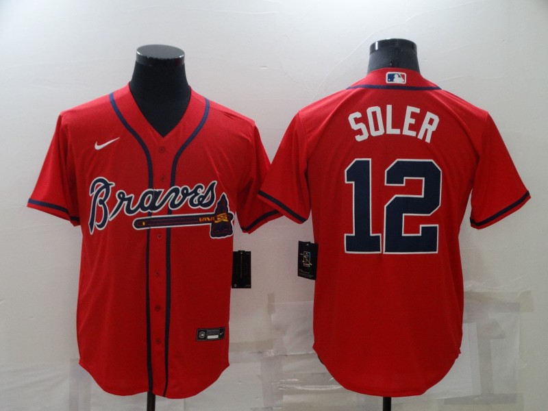 MLB Atlanta Braves #12 Soler Red Game Jersey