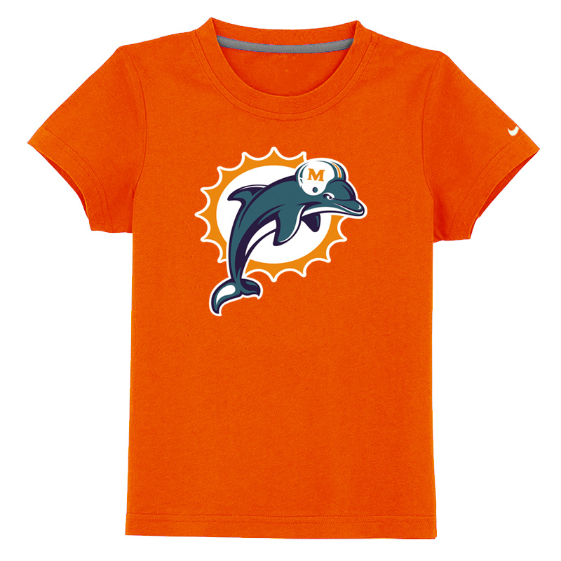 Miami Dolphins Sideline Legend Authentic Youth Logo T Shirt orange