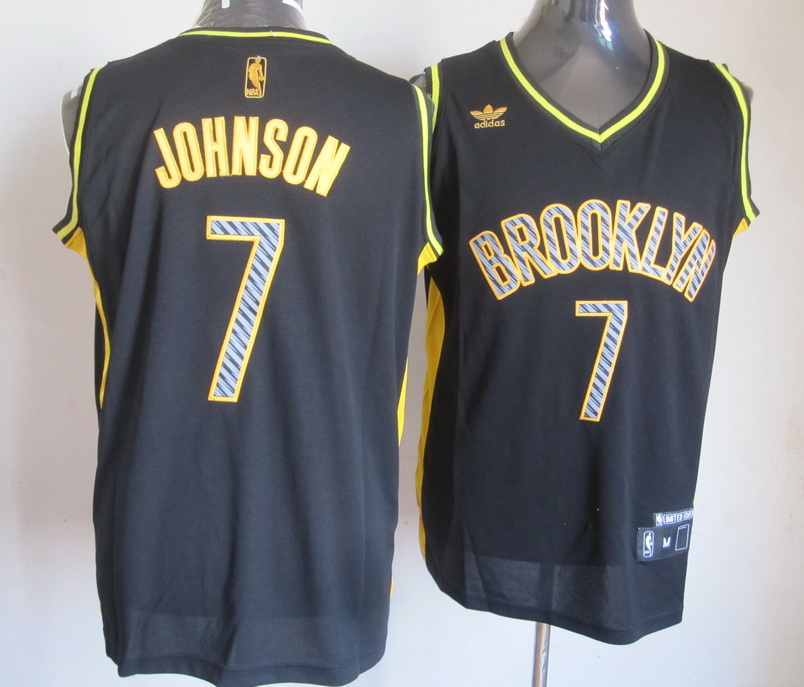 NBA Brooklyn Nets #7 Johnson Black Jersey