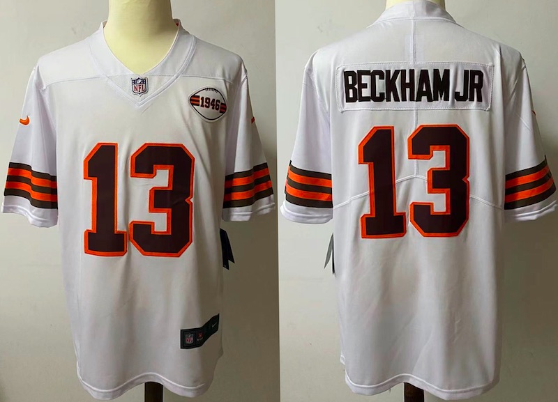 NFL Cleveland browns #13 Beckham JR White Limited Jersey