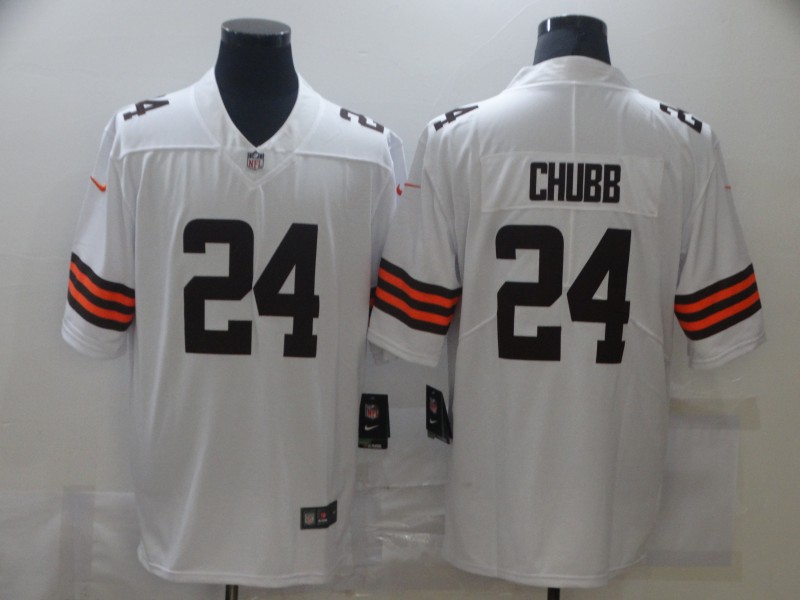 NFL Cleveland browns #24 Chubb white Vapor Limited Jersey