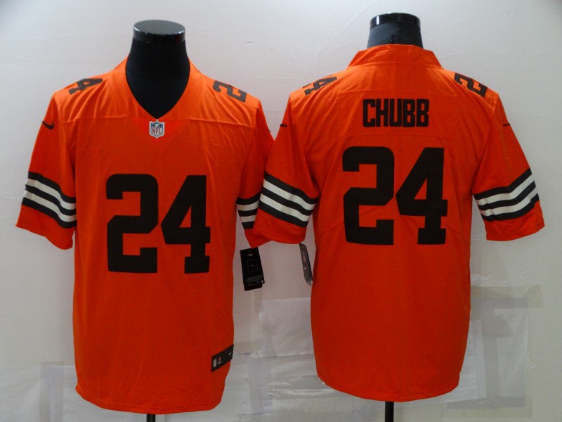 NFL Cleveland browns #24 Chubb Orange Vapor Limited Jersey
