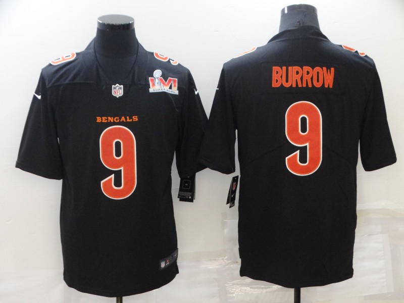 NFL Cincinati Bengals #9 Burrow Black color Vapor Limited Jersey