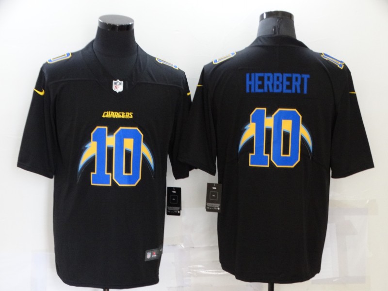 NFL San Diego chargers #10 Herbert Vapor Limited Black Jersey
