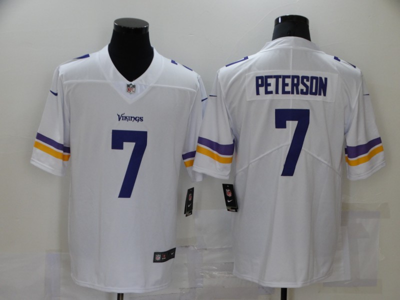 NFL Minnesota Vikings #7 Peterson White Vapor Limited Jersey