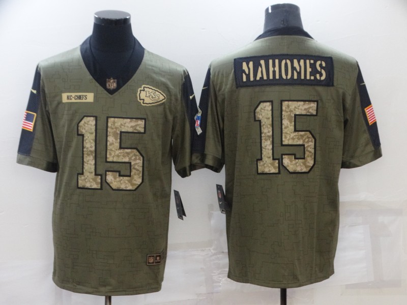 NFL Kansas City Chiefs #15 Mahomes Salute to Service Jersey