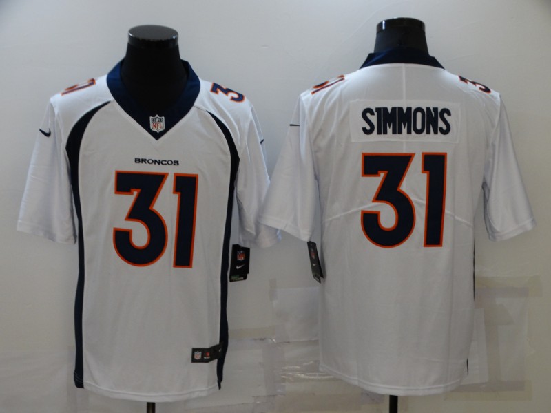 NFL Denver broncos #31 Simmons White Vapor Limited Jersey