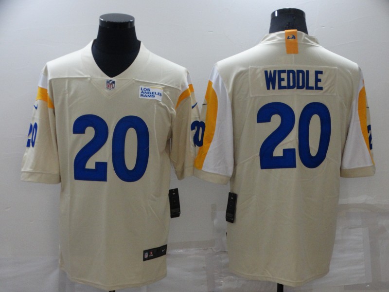 NFL Los Angeles Rams #20 Weddle Yellow Vapor Limited Jersey
