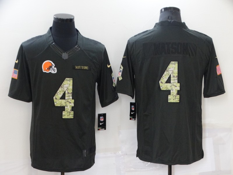 NFL Cleveland Browns #4   Watson Salute to Service Black Jersey
