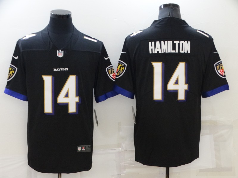 NFL Baltimore ravens #14 Hamilion Black Vapor Limited Jersey
