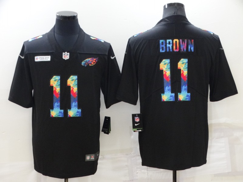 NFL Philadelphia Eagles #11 Brown Black Rainbow Jersey