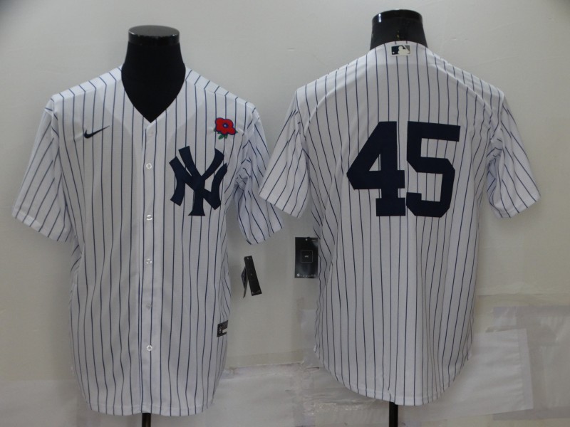 MLB New York Yankees #45 White Game Jersey