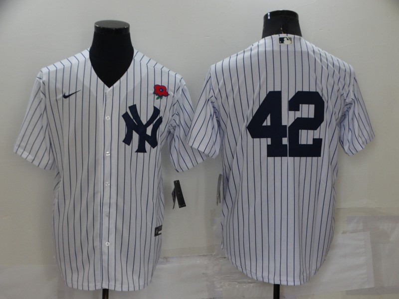 MLB New York Yankees #42 White Game Jersey