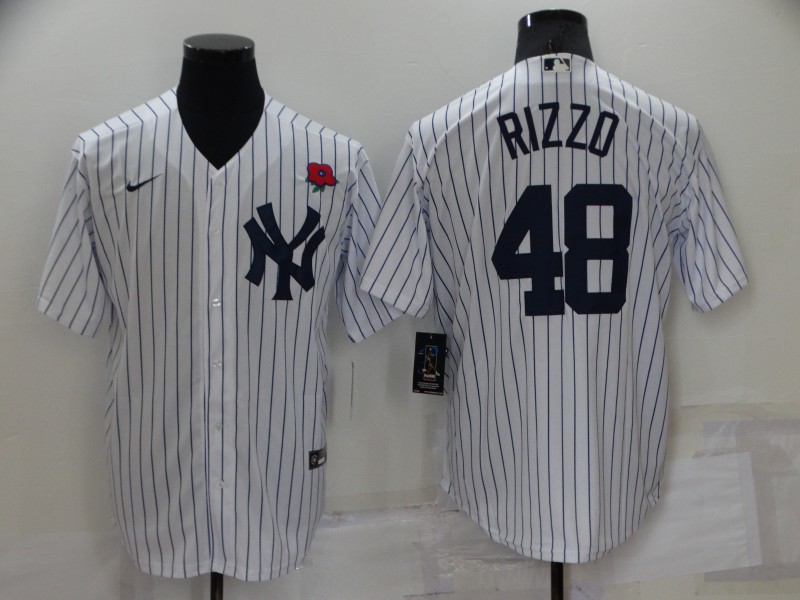 MLB New York Yankees #48 Rizzo White Game Jersey