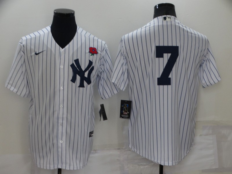 MLB New York Yankees #7  White Game Jersey