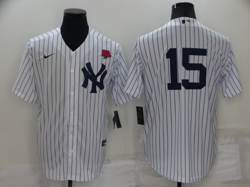 MLB New York Yankees #15 White Game Jersey