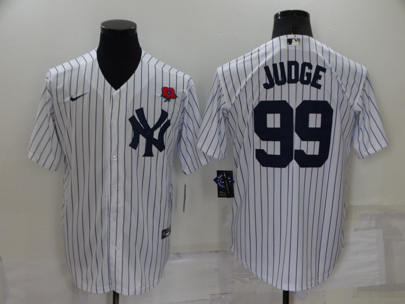 MLB New York Yankees #99 Judge White Game Jersey