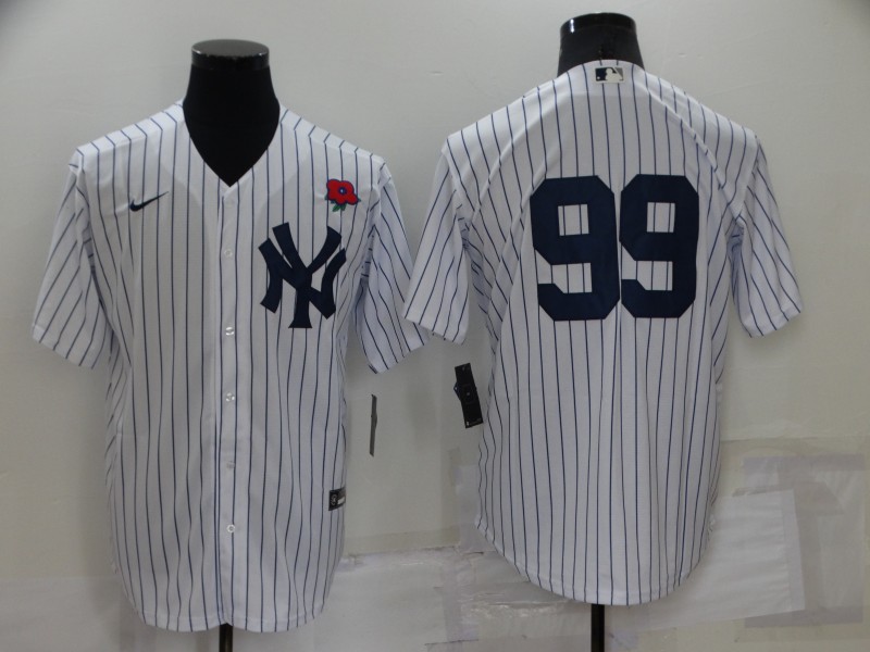 MLB New York Yankees #99 Judge  White Game Jersey