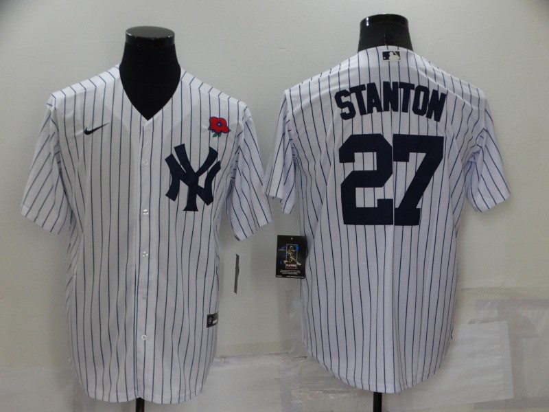MLB New York Yankees #27 Stanton White Game Jersey