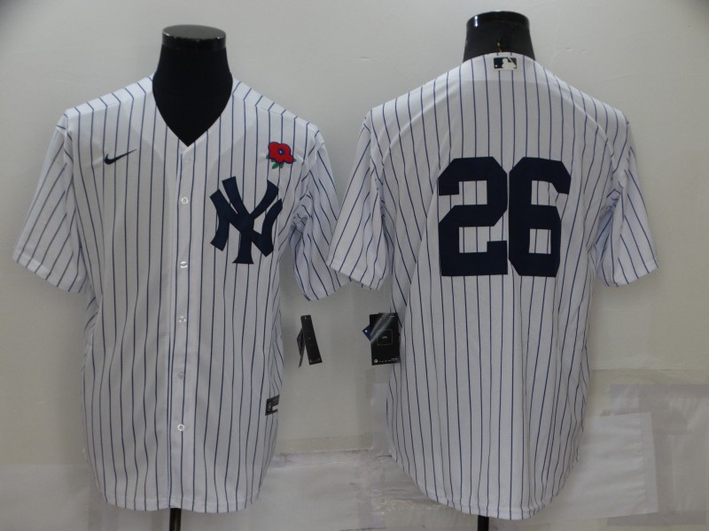 MLB New York Yankees #26 White Game Jersey
