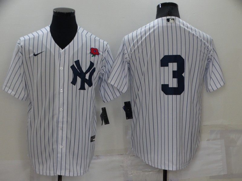 MLB New York Yankees #3 White Game Jersey