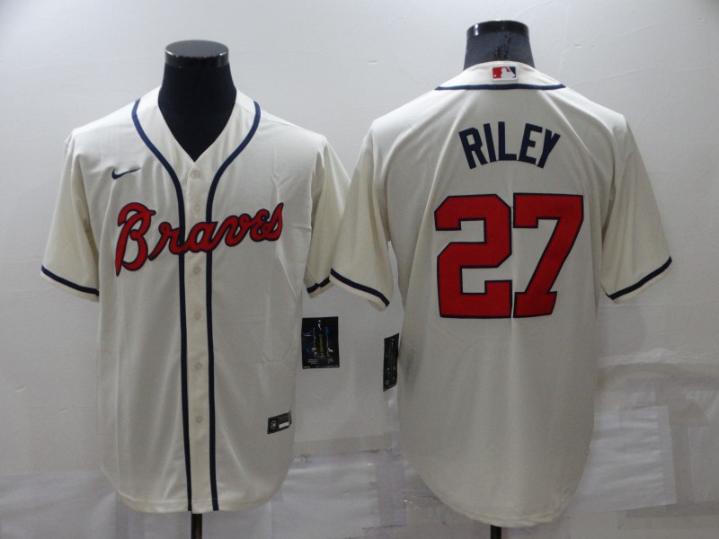 MLB Atlanta Braves #27 Riley Cream Game Jersey