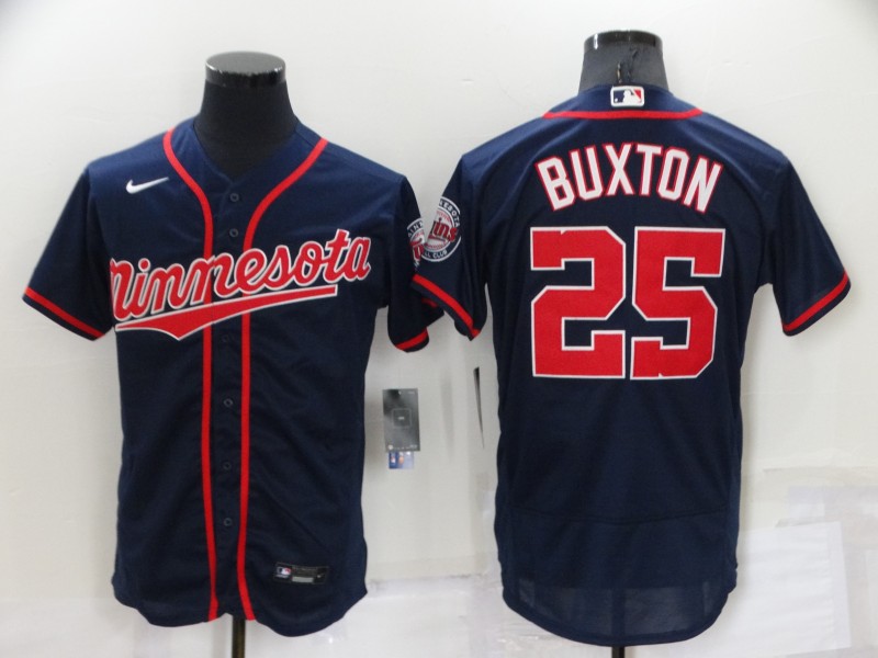 MLB Minnesota Twins #25 Buxton Blue Elite Jersey