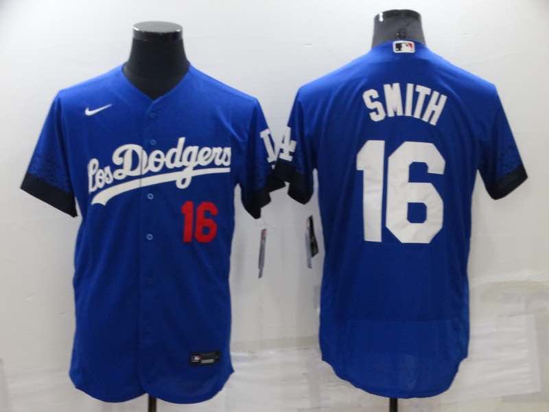 MLB Los Angeles Dodgers #16 Smith Blue Elite Jersey