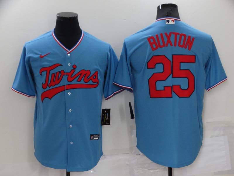 MLB Minnesota Twins #25 Buxton Blue Jersey