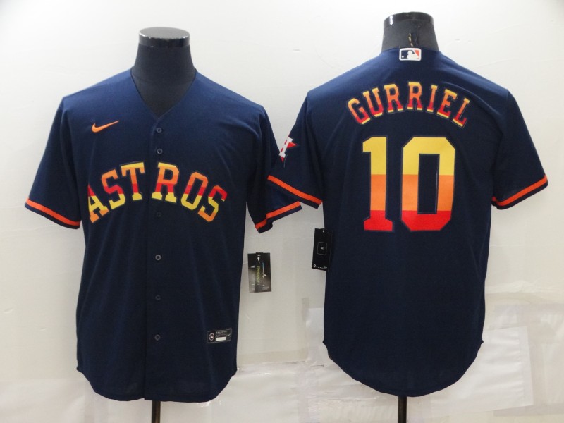 MLB Houston Astros #10 Gurriel Rainbow Blue Jersey