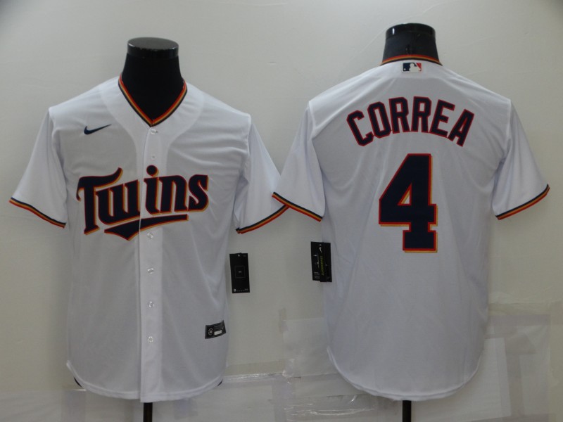 MLB Minnesota Twins #4 Correa White Game Jersey