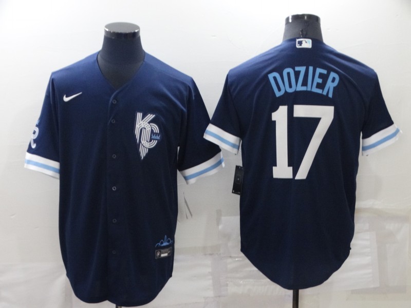 MLB Kansas City Royals #17 Dozier Blue Space City Jersey