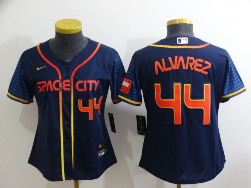 womens MLB Houston Astros #44 alvarez Blue space city Jersey