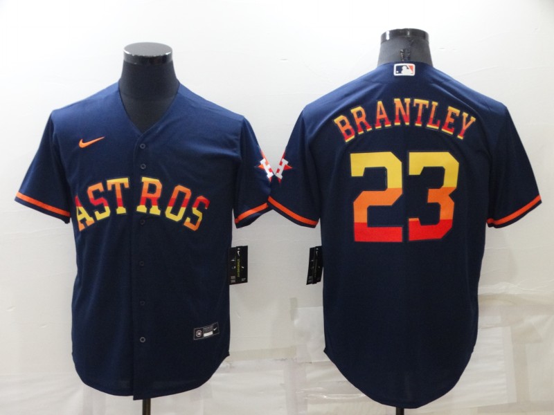 MLB Houston Astros #23 Brantley Blue Rainbow Jersey