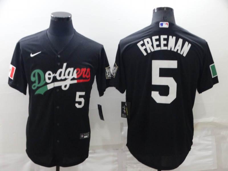 MLB Los Angeles dodgers #5 Freeman Black Game Jersey