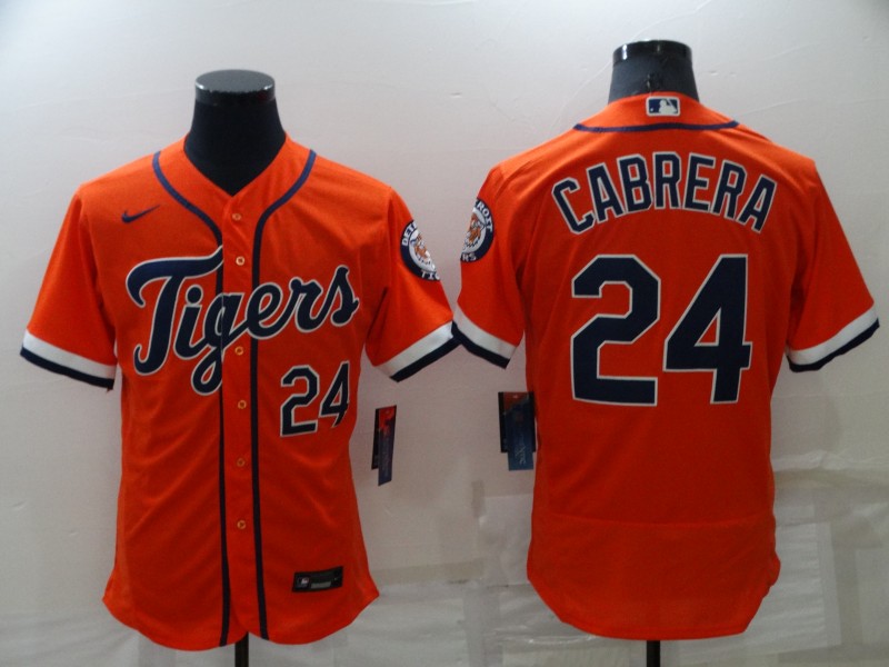 MLB Detroit Tigers #24 Cabrera Orange Elite Jersey