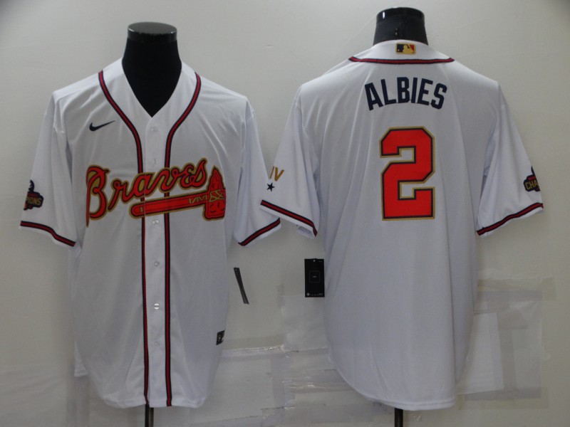 MLB Atlanta Braves #2 Albies White Game Jersey