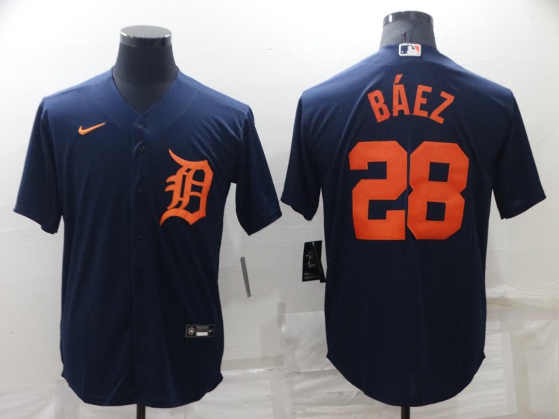 MLB Detroit Tigers #28 Baez  d.Blue game Jersey