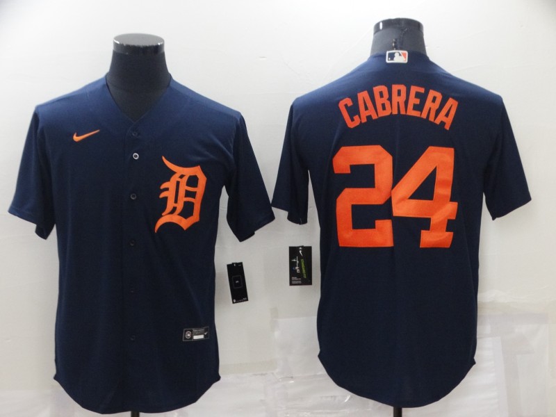 MLB Detroit Tigers #24 Cabrera  d.Blue game Jersey